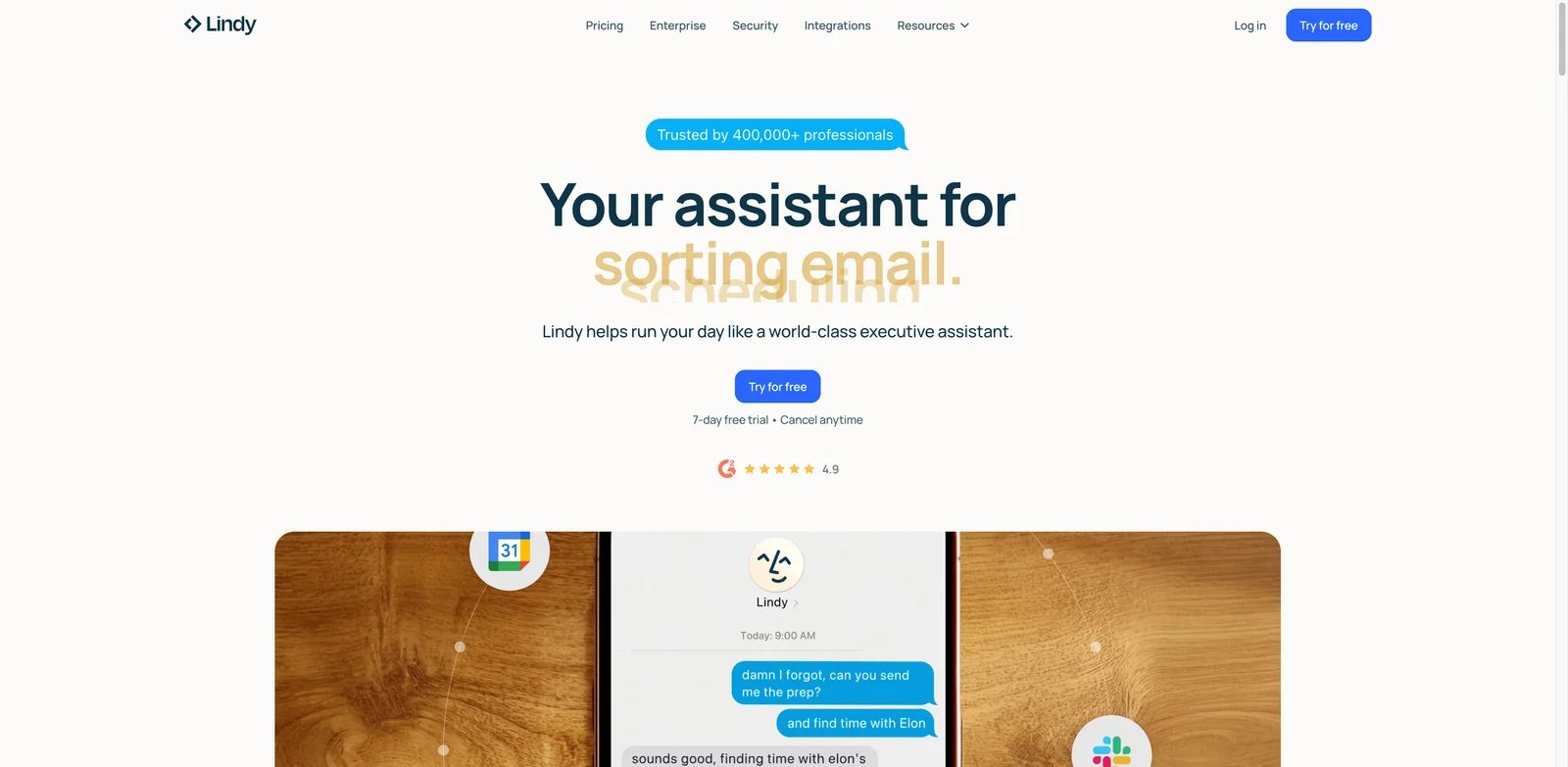 Lindy interface showing the agent dashboard and template library