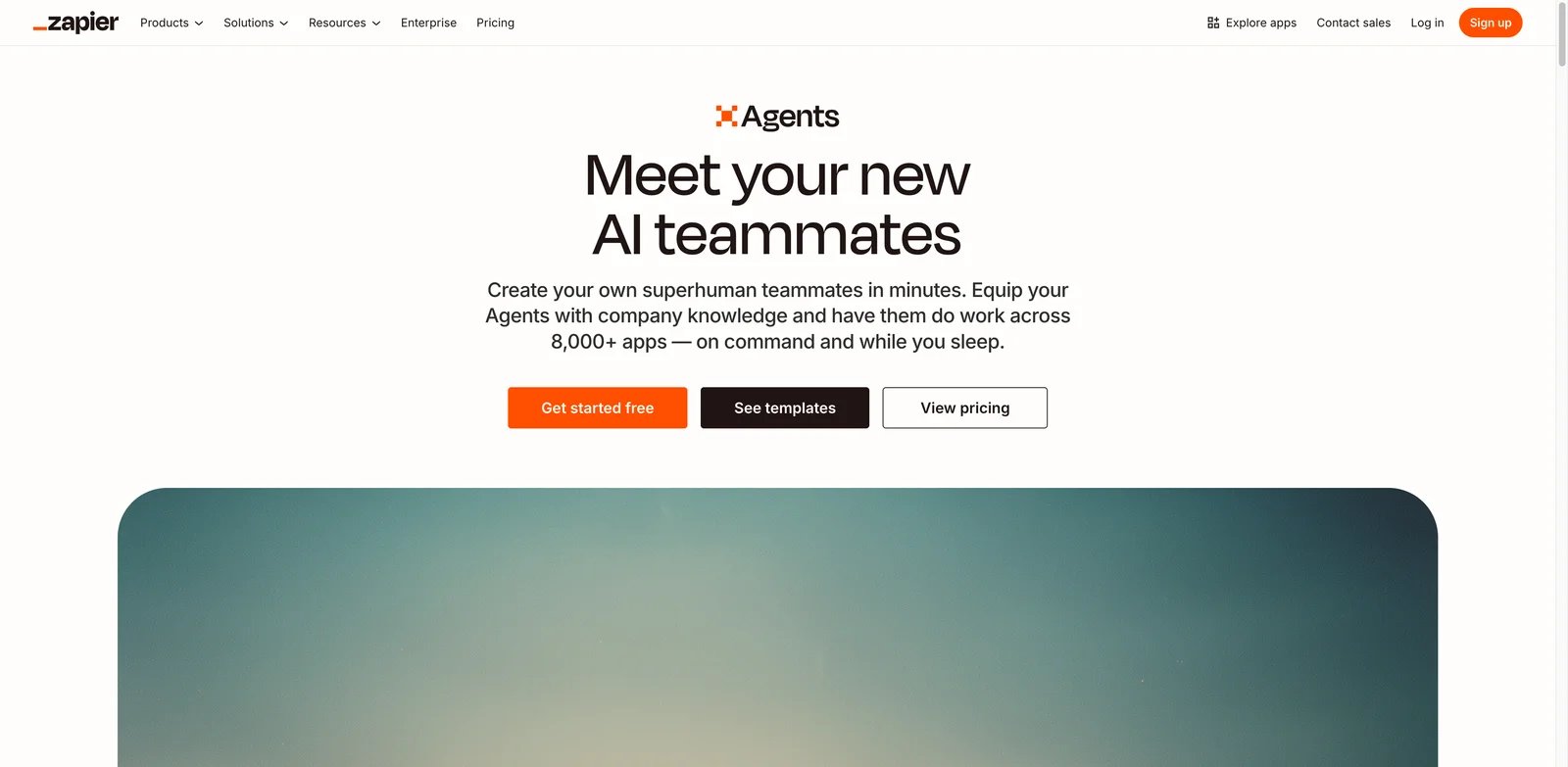 Zapier Agents interface showing an agent with triggers and connected app actions
